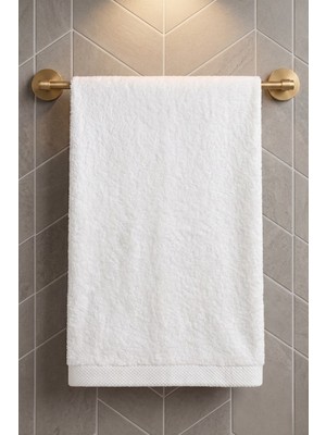 Anılsan Alina Banyo Havlusu 100X145 cm - Beyaz %100 Pamuk