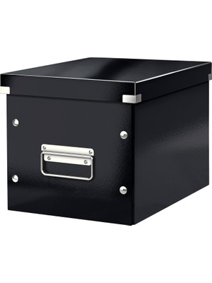 Leitz Click & Store Orta Boy Küp Saklama Kutusu 61090095, Siyah, Metal Kulplu, 260X240X260 mm