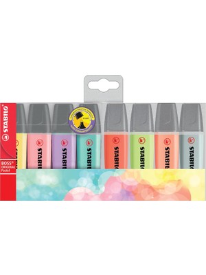 Stabilo Boss Original Pastel - Fosforlu Kalem - 8'li Paket - Çeşitli Renkler