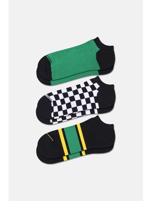 Happy Socks - Çok Renkli 3\'lü Sneaker Çorap Seti