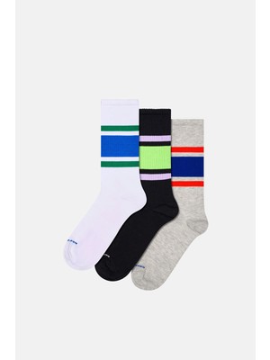 Happy Socks - Çok Renkli 3\'lü Sneaker Çorap Seti