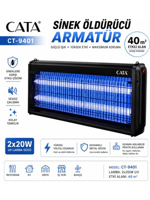 Cata CT-9401 Profesyonel Elektrikli Sinek Öldürücü 40 M²