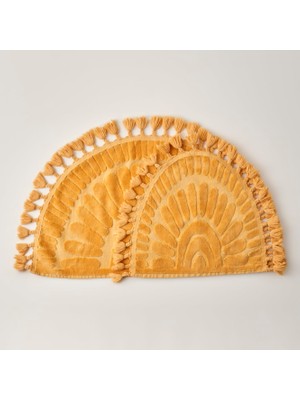 Delixa Bella MAISON%100 Pamuk Sunshine Paspas Takımı, Hardal, 60 x 100