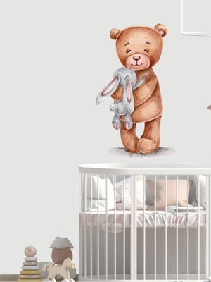 Delixa Msticker-Sevimli Ayıcık ve Tavşan Çocuk Bebek Odası Duvar Sticker