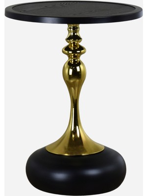 Mono Skg Modern Gold Siyah Tasarım Dekoratif Luxury Yan Sehpa