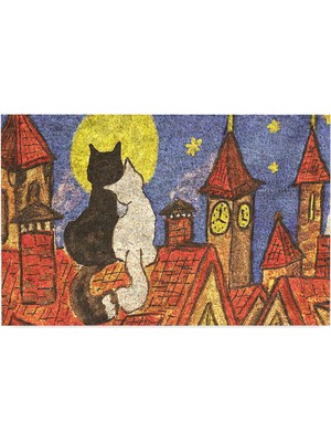 Delixa Kedi Köpek Komik Tasarımlı Dekoratif Kapı Önü Paspas, Dış Mekan/ev Içi/banyo/mutfak/yatak O