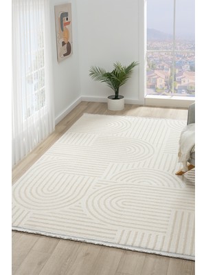 Vitali Home Ventura Beyaz Shaggy Yumuşak Post Peluş Salon Oturma Odası Halısı VNT112