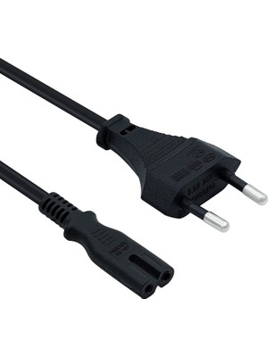 Delixa Ps3 / Ps4 / Ps5 / Series S-X Uyumlu Güç Kablosu 1.5 Metre 2pin Güç Kablosu Projeksiyon - Monitör - T