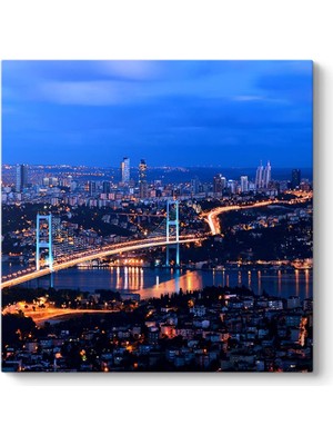 Delixa Istanbul Gece Köprü Tablosu 30 x 30