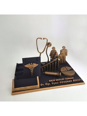 Hediyemix Kişiye Özel Halk Sağlığı Doktoru Masaüstü İsimlik Kartvizitlik - Doktora Özel Hediye