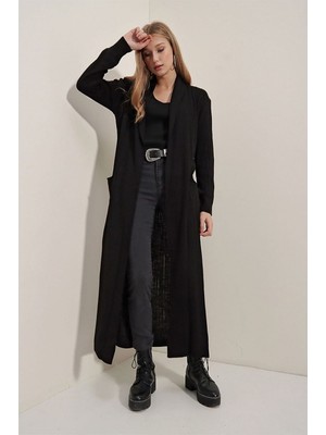 Onno Style Bayan Uzun Selanik Desen Ceket