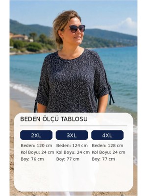 Snf Büyük Beden Kısa Kollu Bluz Minik Desenli 1 Adet Siyah Üstü Desenli Kaliteli Kullanışlı Şık