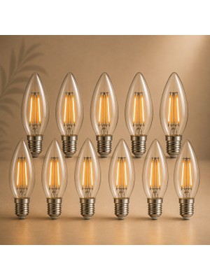 Orbus Bc3 4W Şeffaf Rusti̇k Avi̇ze LED Ampul 10LU Paket