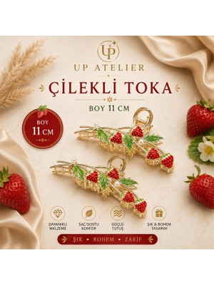 Up Atelier Çilekli Mandal Toka 11CM