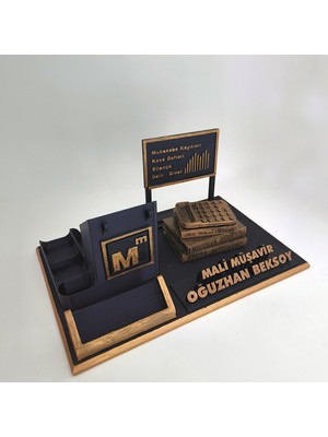 Hediyemix Kişiye Özel SMMM Mali Müşavir Masaüstü İsimlik Kartvizitlik - Muhasebeciye Özel Hediye