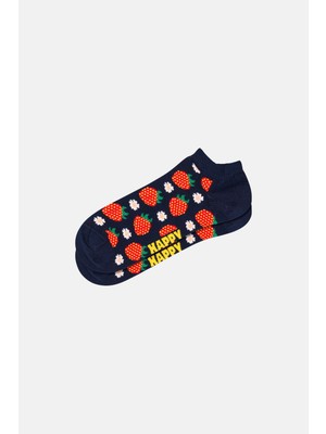 Happy Socks - Lacivert Çilek Desenli Çorap