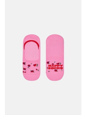 Happy Socks - Pembe Gül Desenli Babet Çorap