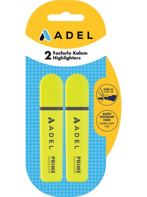 Adel Prime Fosforlu Kalem 2'li 2 Adet