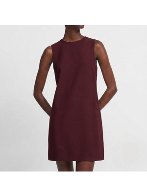 Nake Butik Bisiklet Yaka Kolsuz Mini Elbise