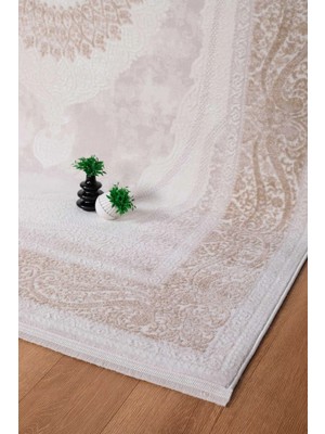 Valery Home Voyage %100 Akrilik Yumuşak Dokulu Halı Kilim Salon Mutfak Koridor Yolluk Dokuma Makine Halısı AC-208 VİZON
