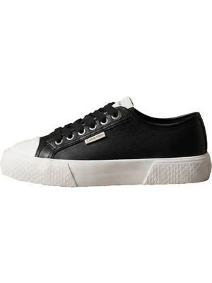 Calvin Klein Kadın Siyah Calvin Klein Vulc Lace Up Low Lth, Beh Siyah Kadın Spor Ayakkabı