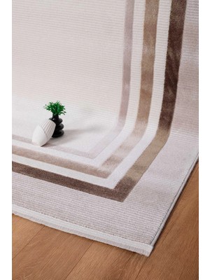 Valery Home Voyage %100 Akrilik Yumuşak Dokulu Halı Kilim Salon Mutfak Koridor Yolluk Dokuma Makine Halısı AC-211 KAHVE