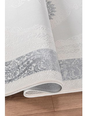 Valery Home Bienal Saçaklı Modern Dokuma Halı 100 x 200 cm Yüksek Kalite Polyester Renk Gri