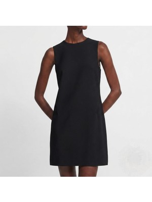 Nake Butik Bisiklet Yaka Kolsuz Mini Elbise