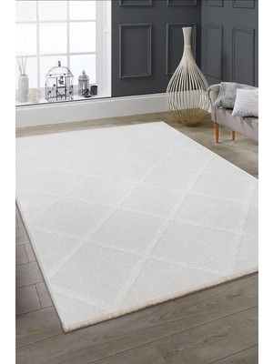Valery Home Rodney Vl Yıkanabilir Kaydırmaz Çift Taraf Pamuk Dokuma Beyaz Premium Kalite Kilim