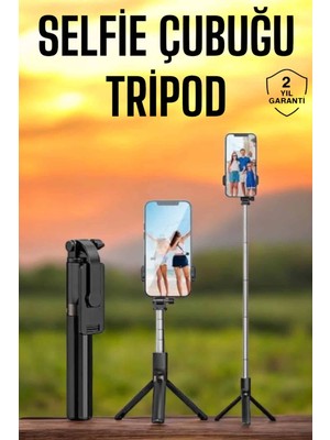 Asa Store Selfie Çubuğu Tripod Kumandalı Telefon Tutucu Siyah