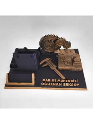 Hediyemix Kişiye Özel Makine Mühendisi Masaüstü İsimlik Kartvizitlik - Mühendise Özel Hediye