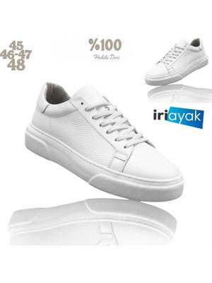 İri Ayak Iriayak Büyük Numara Hakiki Deri 40-48 / Rahat Taban Casual Ayakkabı/ Erkek Sneaker - Günlük Kullanıma Uygun