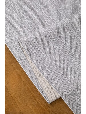 Valery Home Loom Yeni Nesil Gri Sisal Yumuşak Dokuma Mutfak Koridor Kilim Kaymaz Pamuk Taban Halı 7104A