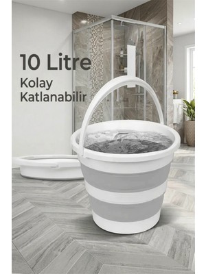 Ahir Ticaret Katlanabilir Bebek-Yetişkin Banyo-Temizlik Kovası 10 Lt.