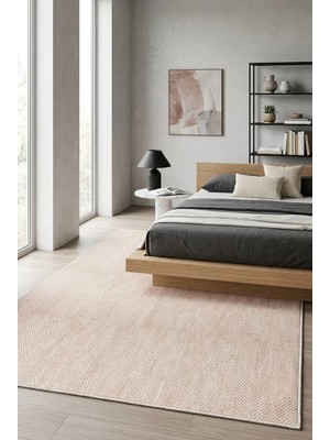Valery Home Loom Yeni Nesil Bej Sisal Yumuşak Dokuma Mutfak Koridor Kilim Kaymaz Pamuk Taban Halı 7102A