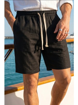 Livio Ferri Pacho Premium %100 Pamuk Erkek Lastikli Bağcıklı Regular Fit Şort