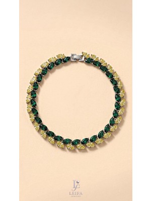 Leifa Jewelry Leıfa Yeşim & Sitrin Taşlı Gümüş Bileklik
