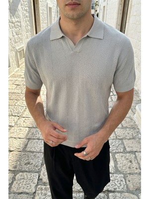Livio Ferri Chapa Regular Fit Polo Yaka Erkek Kısa Kol Dokulu Triko Tişört