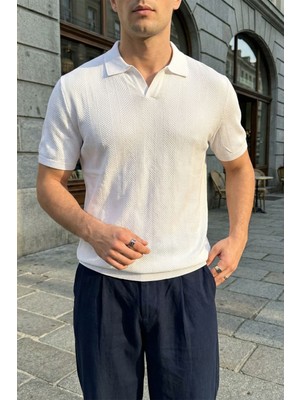 Livio Ferri Chapa Regular Fit Polo Yaka Erkek Kısa Kol Dokulu Triko Tişört