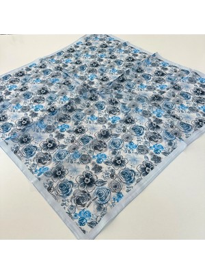 Arsel Moda Soft Pamuklu Eşarp Italyan Dikişli Mavi Serisi  LRB7107