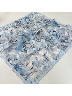 Arsel Moda Soft Pamuklu Eşarp Italyan Dikişli Mavi Serisi  LRB7113