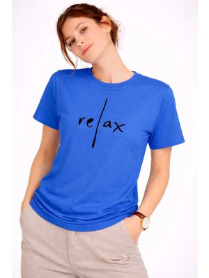 Nevermind Kadın Tişört Basic Minimal Baskılı Relax Yazılı Günlük Rahat Pamuklu