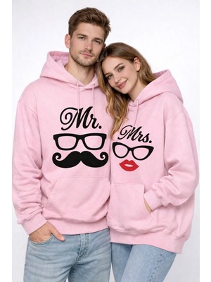 Nevermind Mr Mrs Baskılı Sevgili Kombini Oversize Hoodie Seti Unisex Sevgililer Günü Özel Tasarım