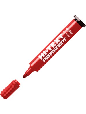 Hi-Text Permanent Marker ( Koli Kalemi ) Yuvarlak Uç Kırmızı 12 Li 830