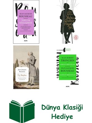 Jean - Jacques Rousseau 4 Kitap Seti + Dünya Klasiği Hediye