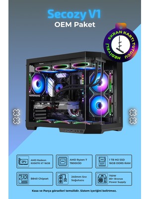 İnce Hesap Ih Secozy V1 R7-7800X3D 16 GB 1 Tb SSD RX9070 Xt 16 GB Oem Paket