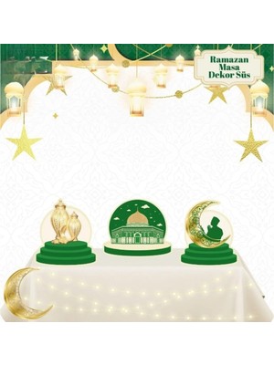 Ozkr Store Masa Üstü 3'lü Ramazan Süsü Yeşil