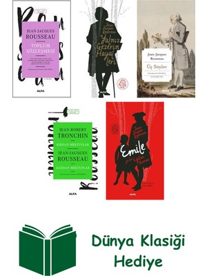 Jean - Jacques Rousseau 5 Kitap Seti + Dünya Klasiği Hediye