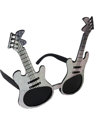 Ozkr Store Gümüş Renk Gitar Şekilli Parti Gözlüğü