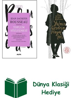Jean - Jacques Rousseau 2 Kitap Seti + Dünya Klasiği Hediye